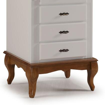 Imagem de Mesa de Cabeceira 4 Gavetas Pés Luiz XV 60404 Linz Móveis - Imbuia Glazer