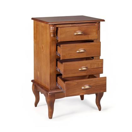 Imagem de Mesa de Cabeceira 4 Gavetas Pés Luiz XV Hannover 60817 Linz Móveis