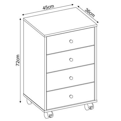 Imagem de Mesa de Cabeceira 4 Gavetas Presence 9070 Branco Demóbile