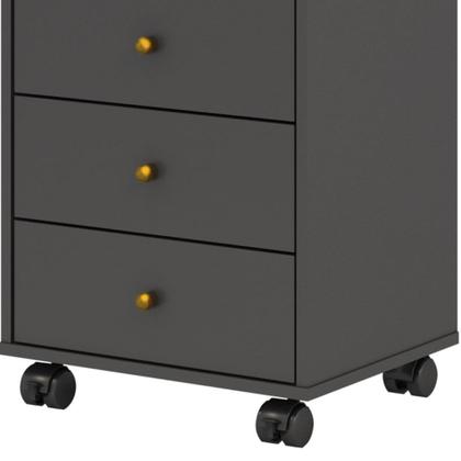 Imagem de Mesa De Cabeceira 4 Gavetas Presence D02 Grafito - Mpozenato