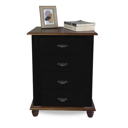 Imagem de Mesa de Cabeceira 4 Gavetas Retrô Pés Bola Madeira Florença