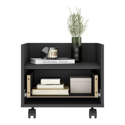 Imagem de Mesa de Cabeceira 40 cm com Rodízios Multimóveis MP4042 Preta