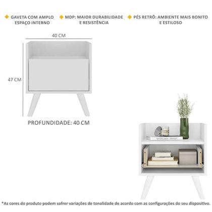 Imagem de Mesa de Cabeceira 40cm Retrô Multimóveis V4041