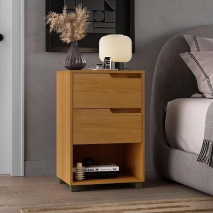 Imagem de Mesa De Cabeceira 45cm Com 2 Gavetas Multimóveis Nature