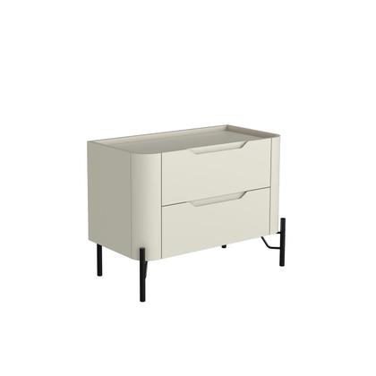 Imagem de Mesa de Cabeceira 51cm com 2 Gavetas e Pés em Metal 100% MDF