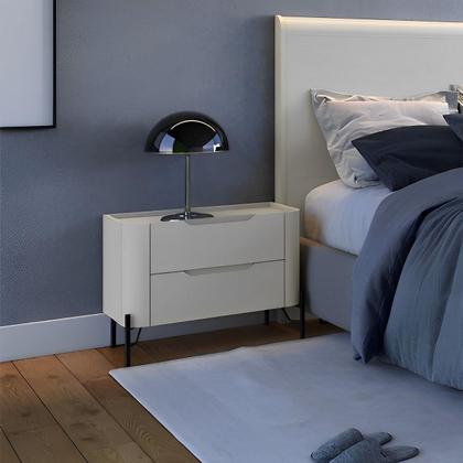 Imagem de Mesa de Cabeceira 51cm com 2 Gavetas e Pés em Metal 100% MDF