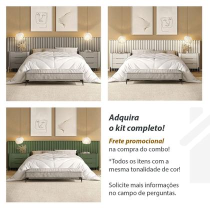 Imagem de Mesa de Cabeceira 51cm com 2 Gavetas e Pés em Metal 100% MDF