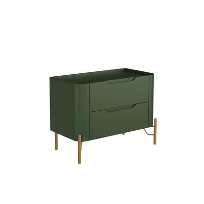 Imagem de Mesa de Cabeceira 51cm com 2 Gavetas e Pés em Metal 100% MDF