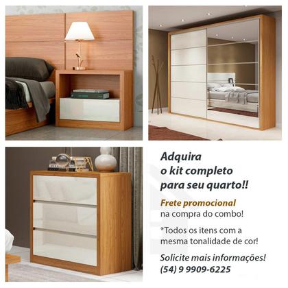 Imagem de Mesa de Cabeceira 54cm com 02 Gavetas Dalla Costa 100% MDF