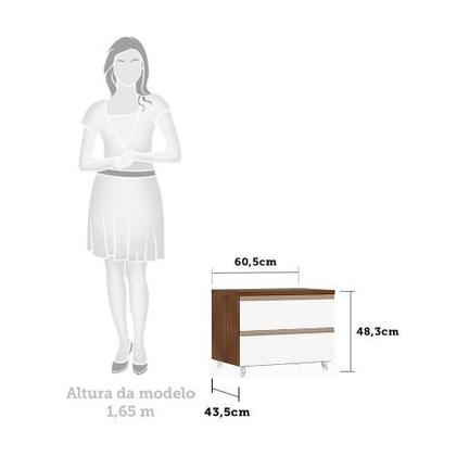 Imagem de Mesa de cabeceira 60cm 4 rodizios Prime Plus Luciane