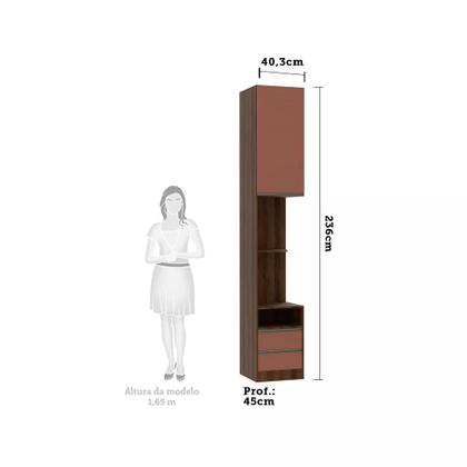 Imagem de Mesa de Cabeceira Alta Esquerdo 1 Porta 40cm Prime Luciane Móveis