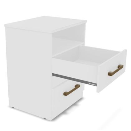 Imagem de Mesa De Cabeceira Apolo 2 Gavetas Branco Flex Moval