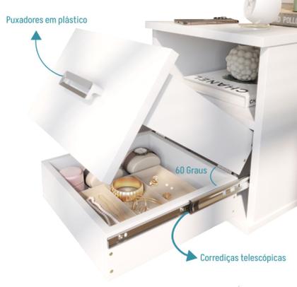 Imagem de Mesa de Cabeceira Balli Multifuncional 2 em 1 Suspensa Gaveta Oculta Compartimento Secreto - Oliart