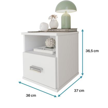 Imagem de Mesa de Cabeceira Balli Multifuncional 2 em 1 Suspensa Gaveta Oculta Compartimento Secreto - Oliart