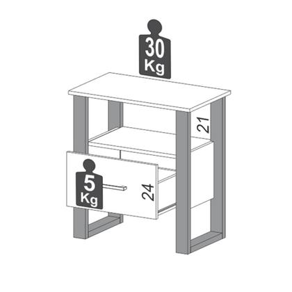 Imagem de Mesa de Cabeceira Barry 1 GV Freijó e Preta