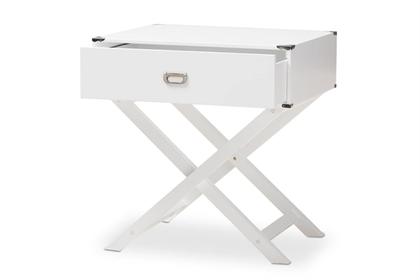 Imagem de Mesa de cabeceira Baxton Studio Curtice Modern White Wood