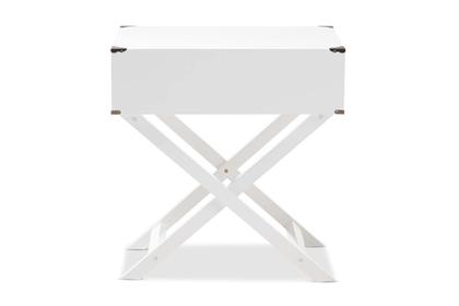 Imagem de Mesa de cabeceira Baxton Studio Curtice Modern White Wood