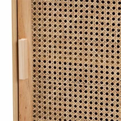 Imagem de Mesa de cabeceira Baxton Studio Maclean, madeira de vime, de meados do século, marrom