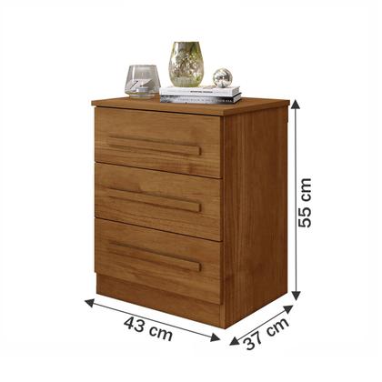 Imagem de Mesa de Cabeceira Belize com 3 Gavetas Cinamomo - Panorama Móveis
