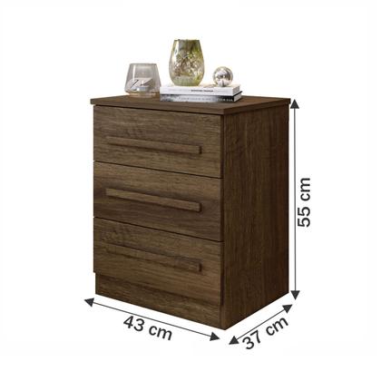 Imagem de Mesa de Cabeceira Belize com 3 Gavetas Imbuia - Panorama Móveis