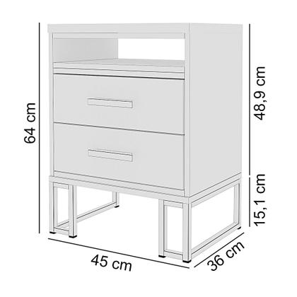 Imagem de Mesa De Cabeceira Bella Prime Alto Padrão 100% Mdf 45cm