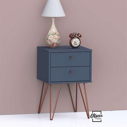 Mesa de Cabeceira Bled 2 GV Azul e Cobre - Mobly Imagem de Mesa de Cabeceira Bled 2 GV Azul e Cobre