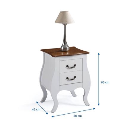 Imagem de Mesa de Cabeceira Bombê com 2 Gavetas 1026 Linz Móveis