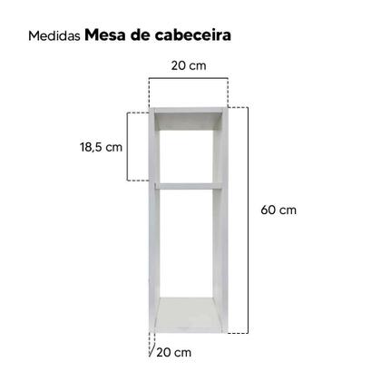 Imagem de Mesa de Cabeceira Branca Cama Solteiro Quarto Sala20cm