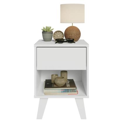 Imagem de Mesa de Cabeceira Branca com 1 Gaveta 3235 Madesa