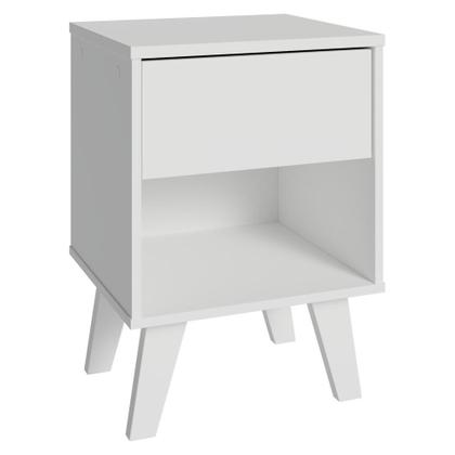 Imagem de Mesa de Cabeceira Branca com 1 Gaveta 3235 Madesa