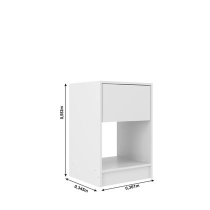 Imagem de Mesa de Cabeceira Branco Retro com Gaveta e Nicho
