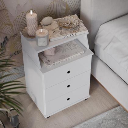 Imagem de Mesa De Cabeceira Cama Casal Retrô Com Gaveta Madeira Pequena