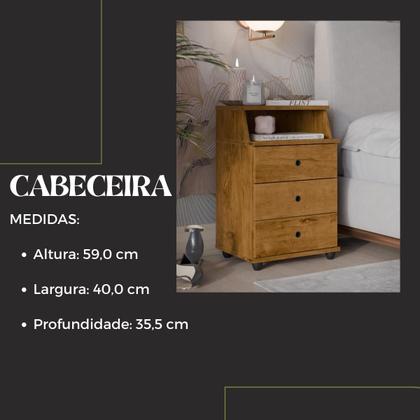 Imagem de Mesa De Cabeceira Cama Casal Retrô Com Gaveta Madeira Pequena