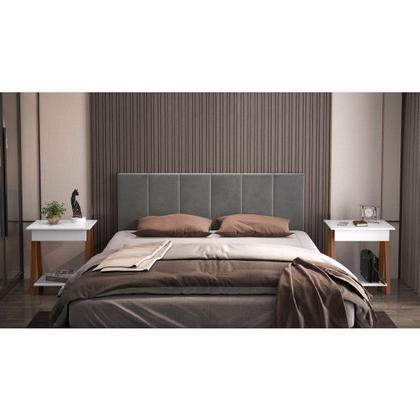 Imagem de Mesa De Cabeceira Cama Quarto Mini Aparador Hall de Entrada Cavalete com 1 Gaveta Finger - Branco