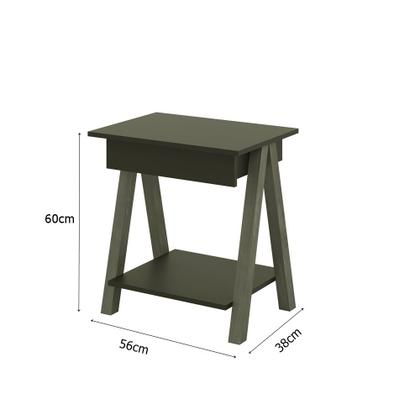 Imagem de Mesa De Cabeceira Cama Quarto Mini Aparador Hall de Entrada Cavalete com 1 Gaveta Finger - Offwhite