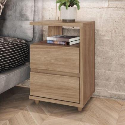 Imagem de Mesa De Cabeceira Campeche 2 Gavetas Henn D07-10 Jequitibá