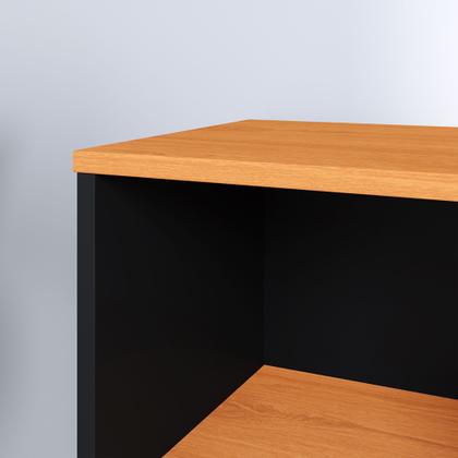 Imagem de Mesa de Cabeceira Charme com Prateleira Interna pés estilo retrô - Preto com Cinamomo