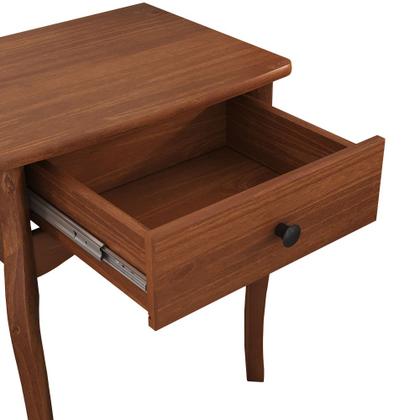 Imagem de Mesa de Cabeceira Classica Pés Cabriolet 1 Gaveta Castanho Leone