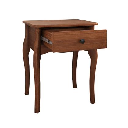Imagem de Mesa de Cabeceira Classica Pés Cabriolet 1 Gaveta Castanho Leone