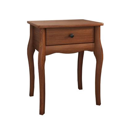 Imagem de Mesa de Cabeceira Classica Pés Cabriolet 1 Gaveta Castanho Leone