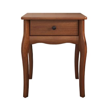 Imagem de Mesa de Cabeceira Classica Pés Cabriolet 1 Gaveta Castanho Leone