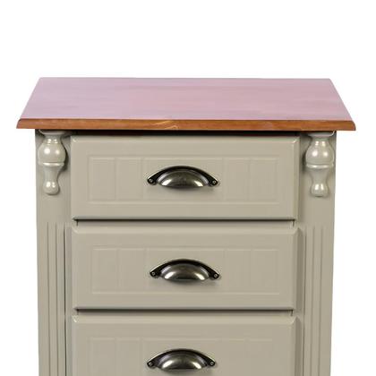 Imagem de Mesa de Cabeceira Colonial com 4 Gavetas Entalhadas, Puxadores Concha e Pés Luiz XV - Verde Chá com tampo e base Imbuia Glazer