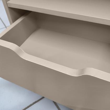 Imagem de Mesa de Cabeceira Com 1 Gaveta Corrediça Telescópica Nicho Base em Aço LH Móveis