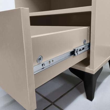 Imagem de Mesa de Cabeceira Com 1 Gaveta Corrediça Telescópica Nicho Base em Aço LH Móveis