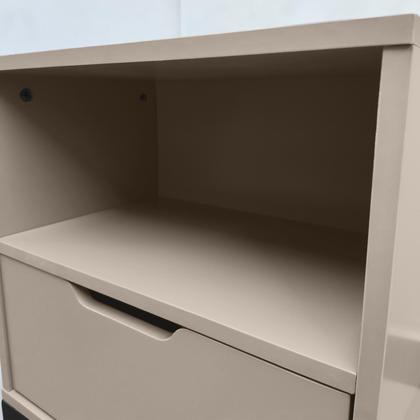 Imagem de Mesa de Cabeceira Com 1 Gaveta Corrediça Telescópica Nicho Base em Aço LH Móveis