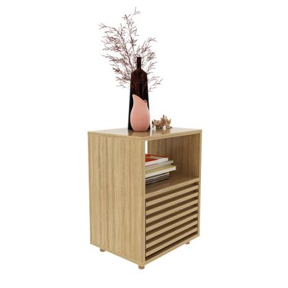 Imagem de Mesa de Cabeceira com 1 Gaveta e detalhe Ripado