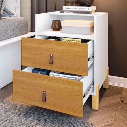 Imagem de Mesa de Cabeceira com 1 Nicho e 2 Gavetas Domus Yescasa