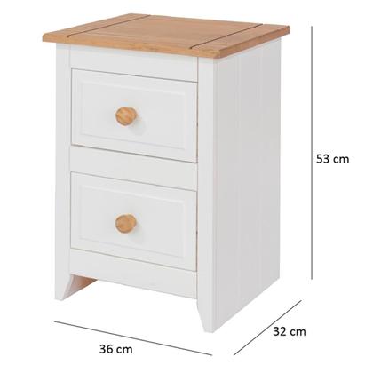 Imagem de Mesa de Cabeceira com 2 Gavetas Branco