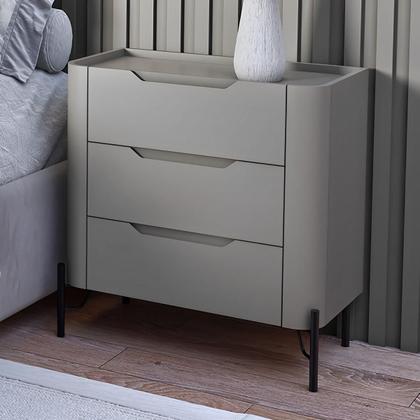 Imagem de Mesa de Cabeceira com 3 Gavetas 70cm Pés em Metal 100% MDF