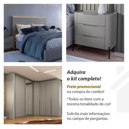 Imagem de Mesa de Cabeceira com 3 Gavetas 70cm Pés em Metal 100% MDF